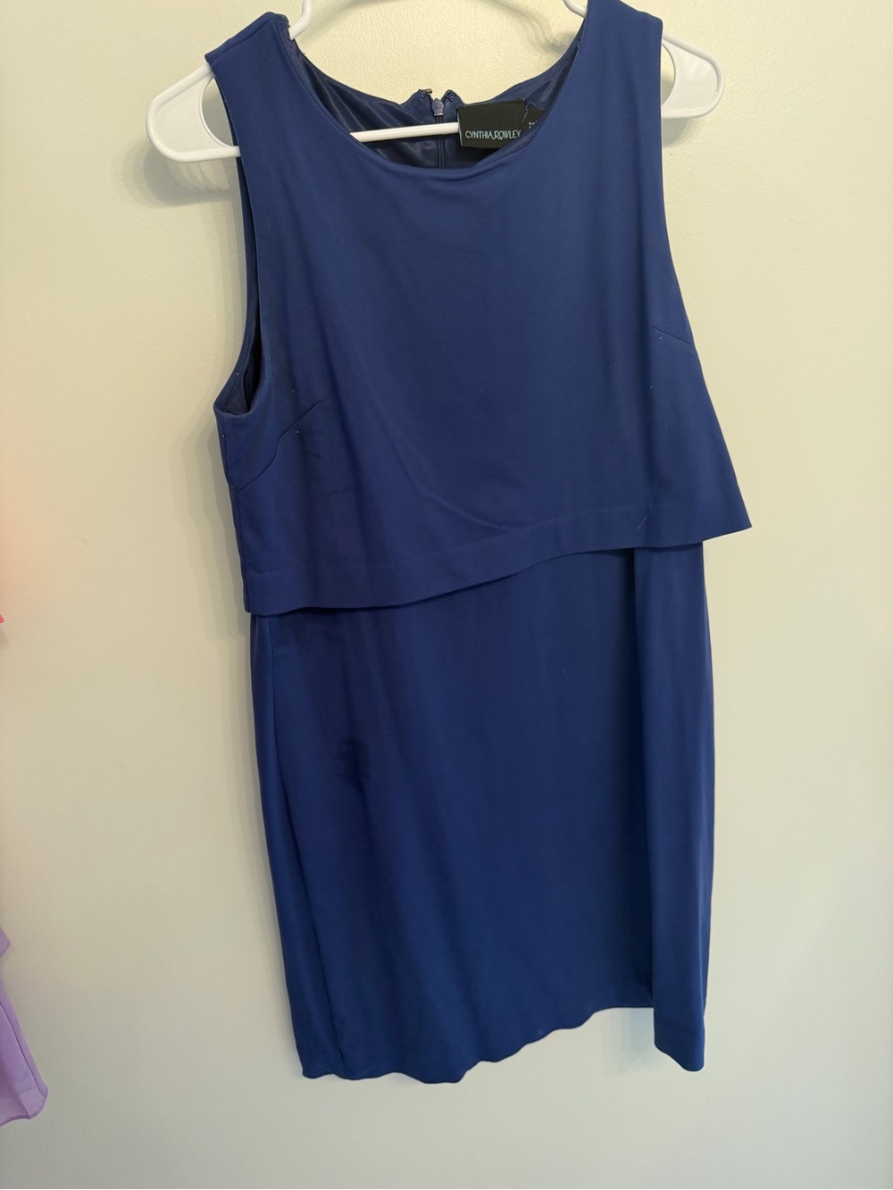 Cynthia Rowley Women’s Deep Blue Sleeveless Layered Above the Knee Dress Size 6